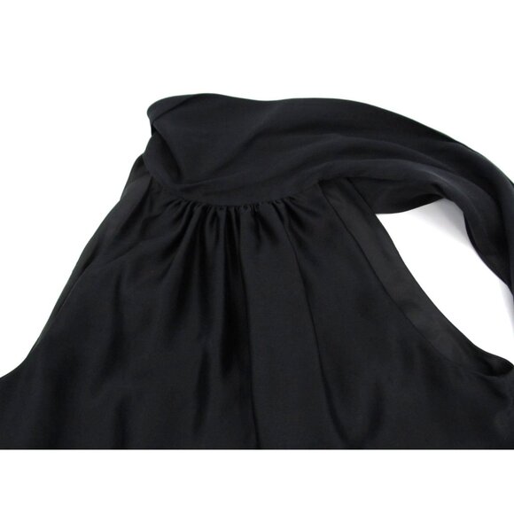 Banana Republic Silk Tie Neck Halter Top Womens Small Black Y2K Office Glam - Picture 5 of 12